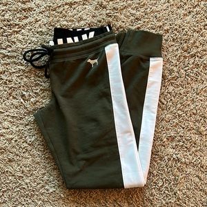 Olive green Victoria’s Secret Pink slim fit joggers